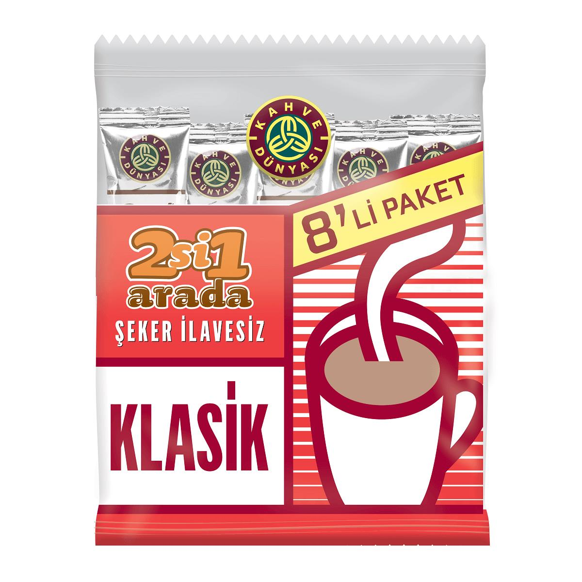 Kahve Dünyası 2 si 1 Arada Klasik Kahve 8 x 12 gr