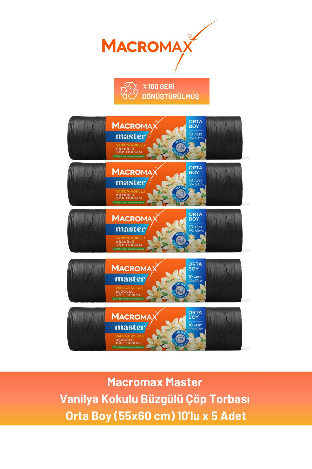 Macromax Master Büzgülü Vanilya Kokulu Çöp Torbası x 5 Adet