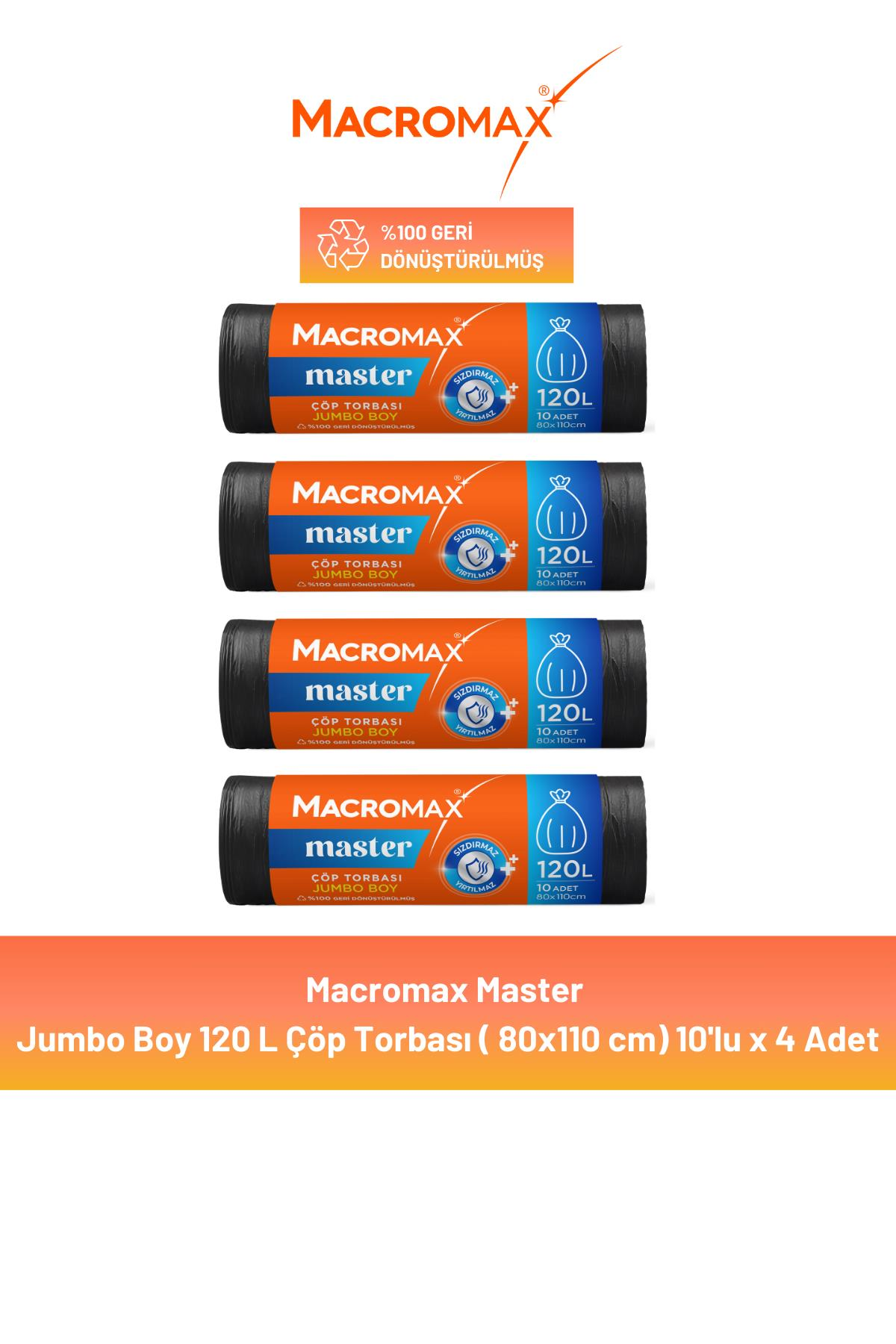 Macromax Master Çöp Torbası Jumbo Boy 10'lu x 4 Adet