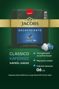Jacobs Classico Kafeinsiz Nespresso Uyumlu Alüminyum Kapsül Kahve 20 Kapsül