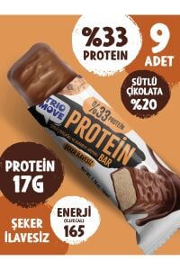TrioMove Protein Bar - Kurabiyeli ve Sütlü Çikolatalı, %33 Protein, 50 gr x 9 Adet