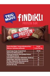 TrioMove Protein Bar - Fındıklı ve Sütlü Çikolatalı, %33 Protein, 50 gr x 9 Adet
