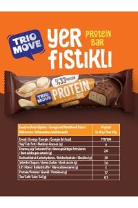 TrioMove Protein Bar - Yer Fıstıklı ve Sütlü Çikolatalı, %33 Protein, 50 gr x 9 Adet