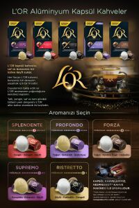 L'OR - Splendente - Intensity 7 - Nespresso Uyumlu Kapsül Kahve Fırsat Paketi 10 x 5 Paket (50 Adet)