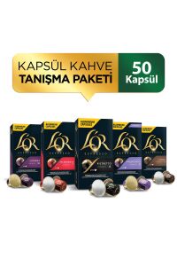 L'OR - Kapsül Tanışma Paketi - Nespresso Uyumlu 50 Adet Alüminyum Kapsül Kahve