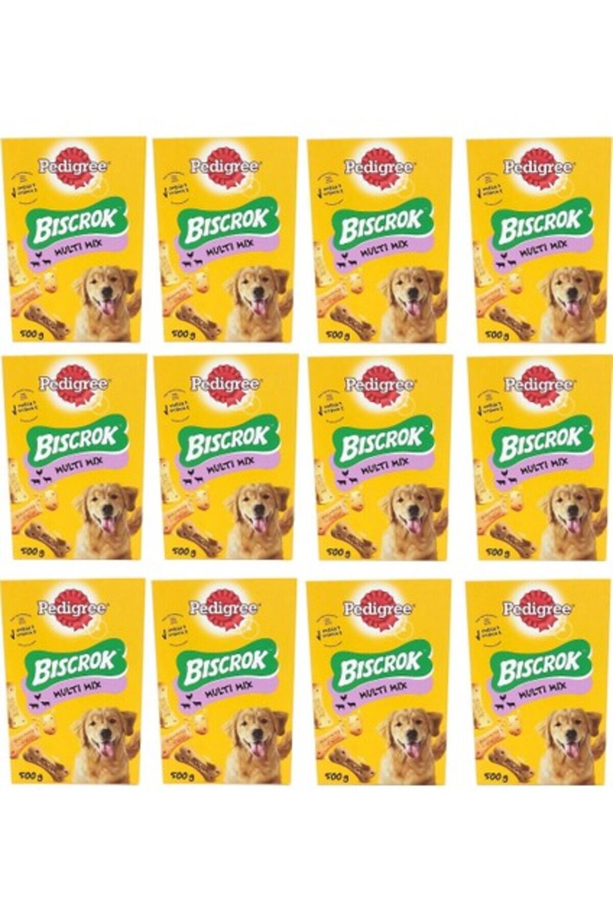 Pedigre Biscrok Multi Mix Köpek Ödül Bisküvisi 500 gr x 12 Adet