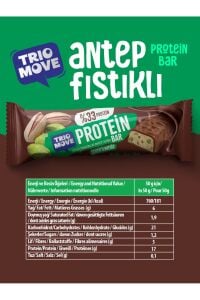 TrioMove Protein Bar - Antep Fıstıklı ve Sütlü Çikolatalı, %33 Protein, 50 gr x 9 Adet
