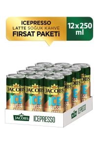 Jacobs Icepresso LATTE 250 ml Soğuk Kahve x 12 Adet