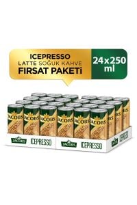Jacobs Icepresso LATTE 250 ml Soğuk Kahve x 24 Adet