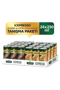 Jacobs Icepresso Latte & Classıc Soğuk Kahve 250 ml x 24 Adet