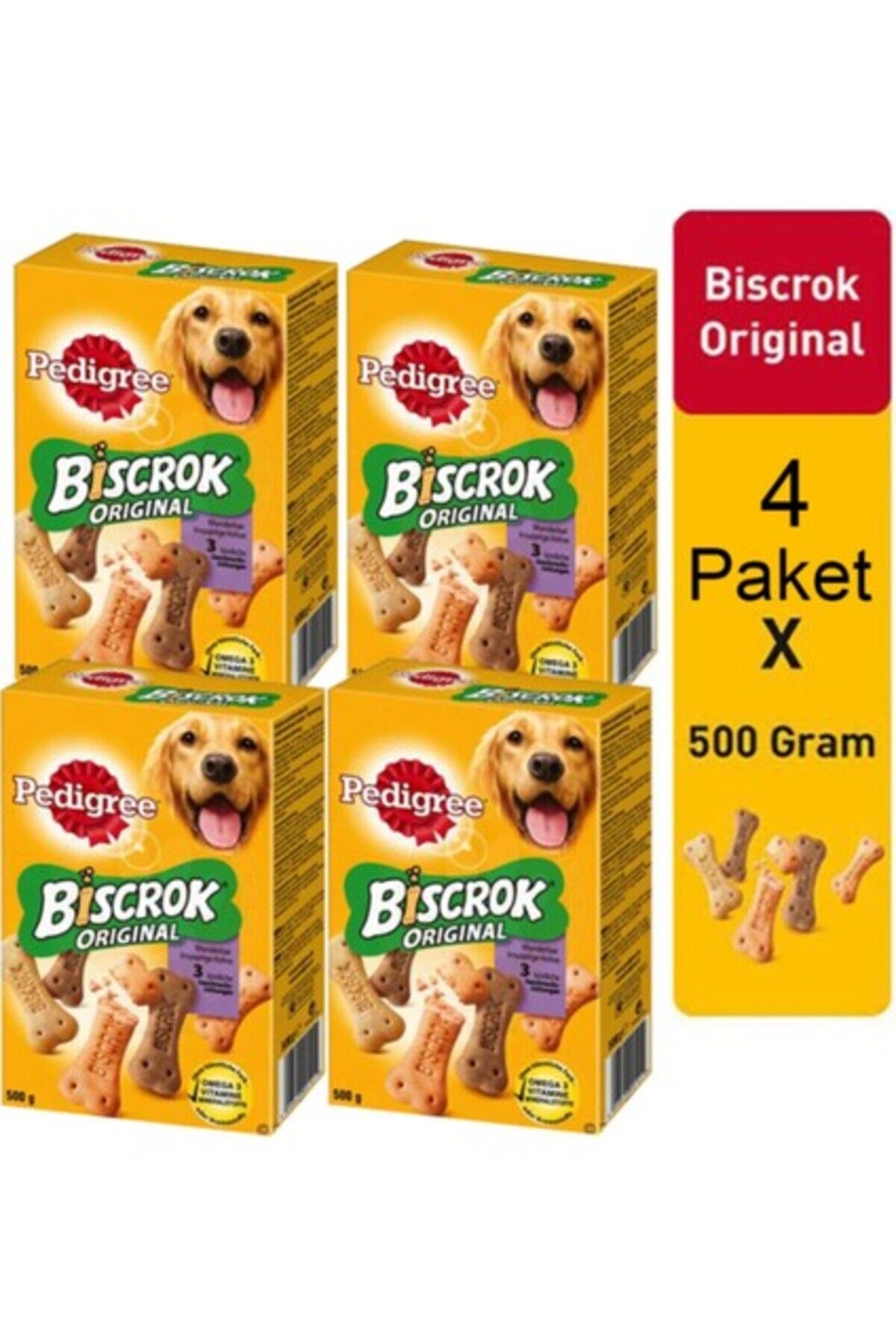Pedigre Biscrok 500 gr Köpek Ödül Bisküvi 4 Paket