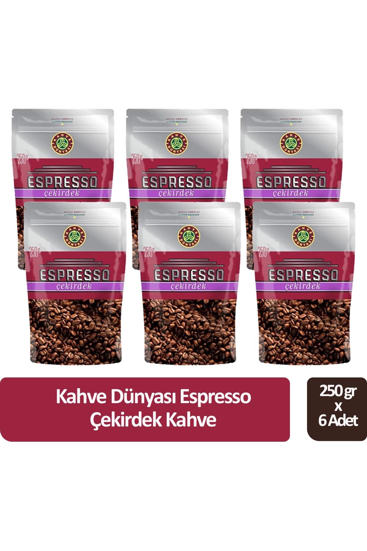 Kahve Dünyası Espresso Çekirdek Kahve 250 gr x 6 Adet