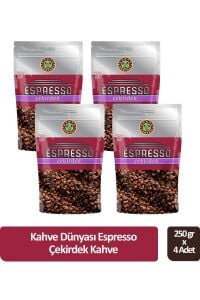 Kahve Dünyası Espresso Çekirdek Kahve 250 gr x 4 Adet