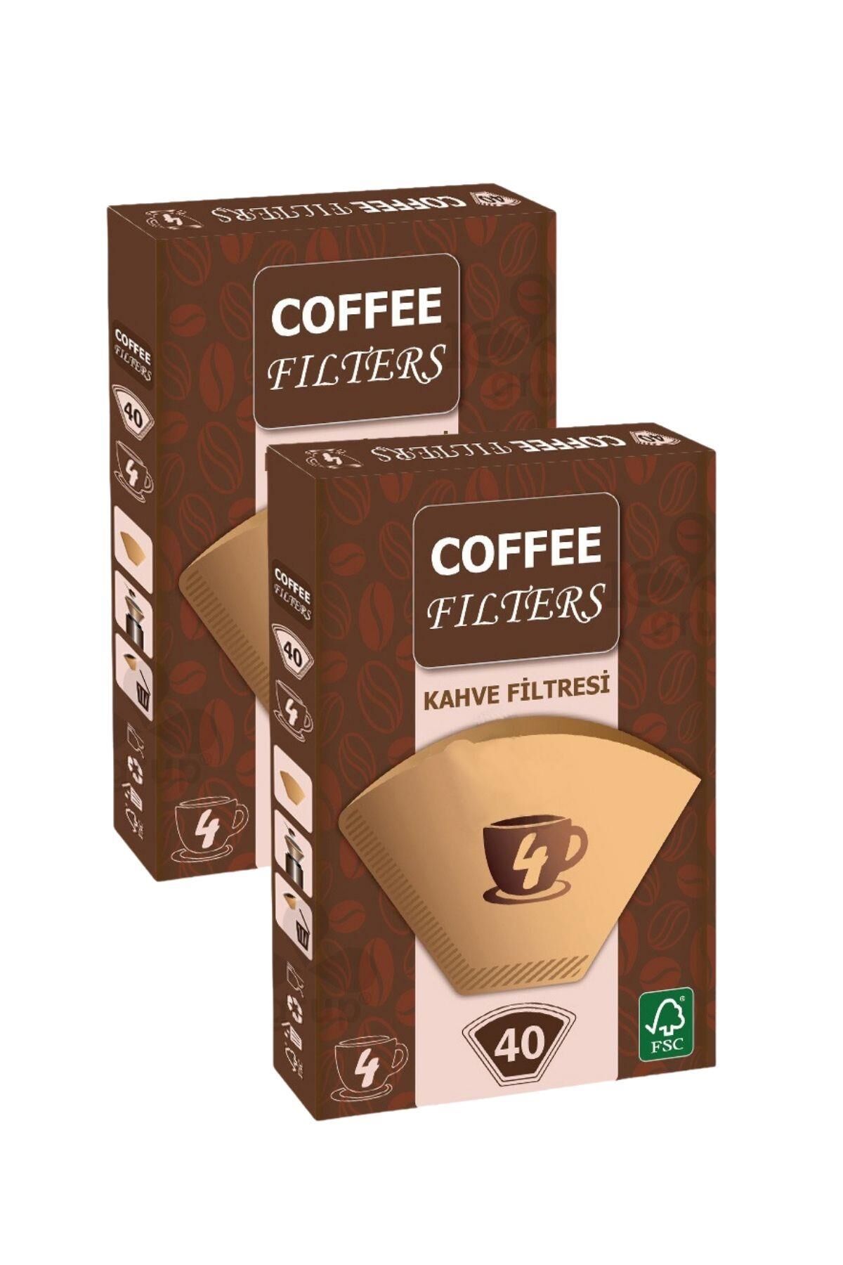 Coffeo Filters NO4 40 Adet Kahve Filtre Kağıdı x 2 Adet
