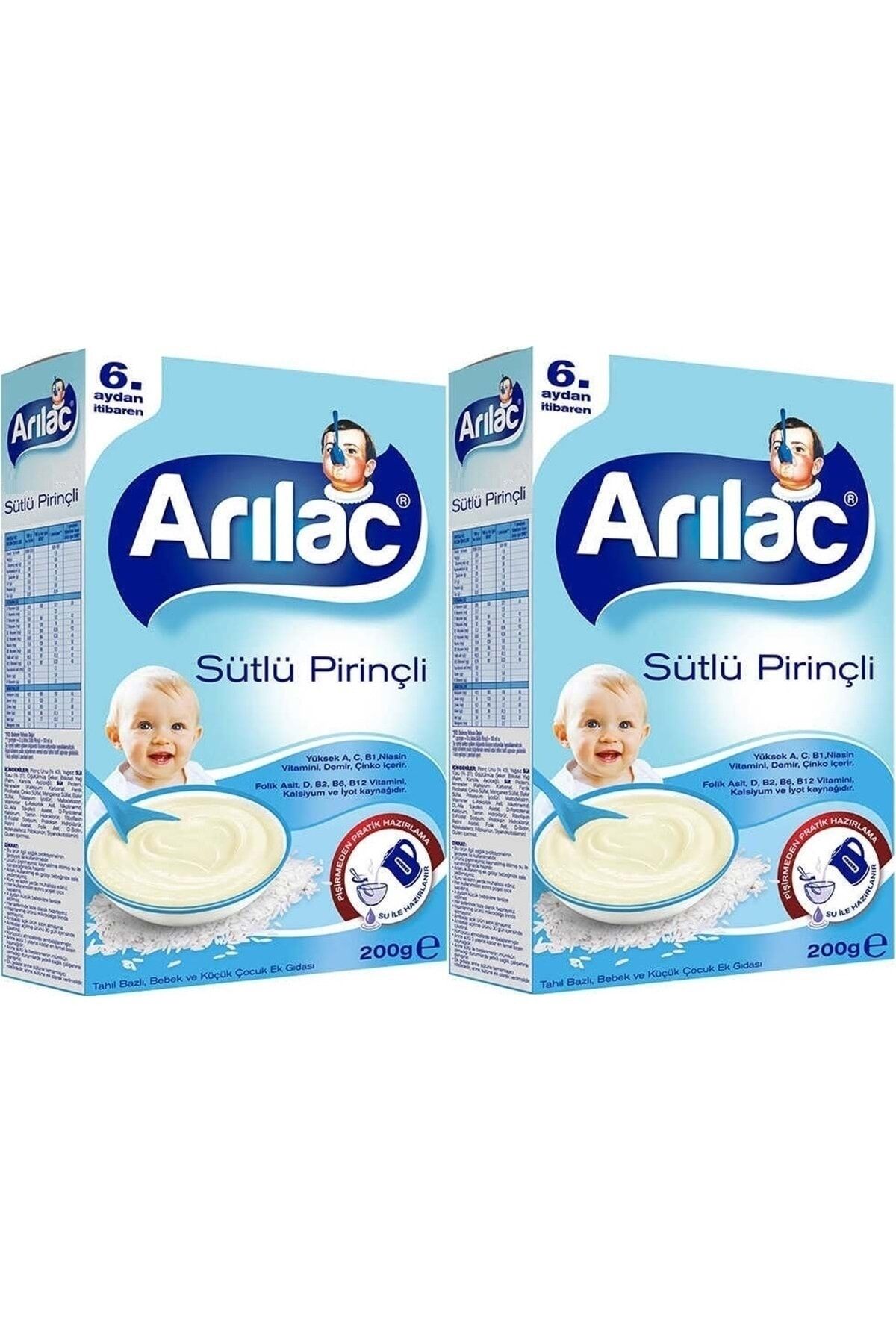 Pirinç Unu Kaşık Maması 200gr Sütlü Pirinçli (2 Li Set)