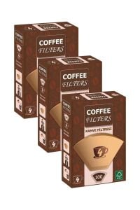 Coffeo Filters NO4 100 Adet Kahve Filtre Kağıdı x 3 Adet