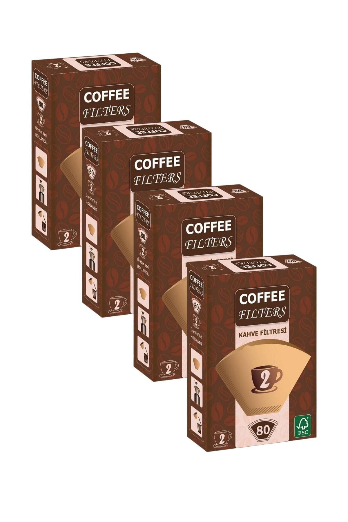 Coffeo Filters NO2 80 Adet Kahve Filtre Kağıdı x 4 Adet
