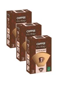 Coffeo Filters NO2 80 Adet Kahve Filtre Kağıdı x 3 Adet