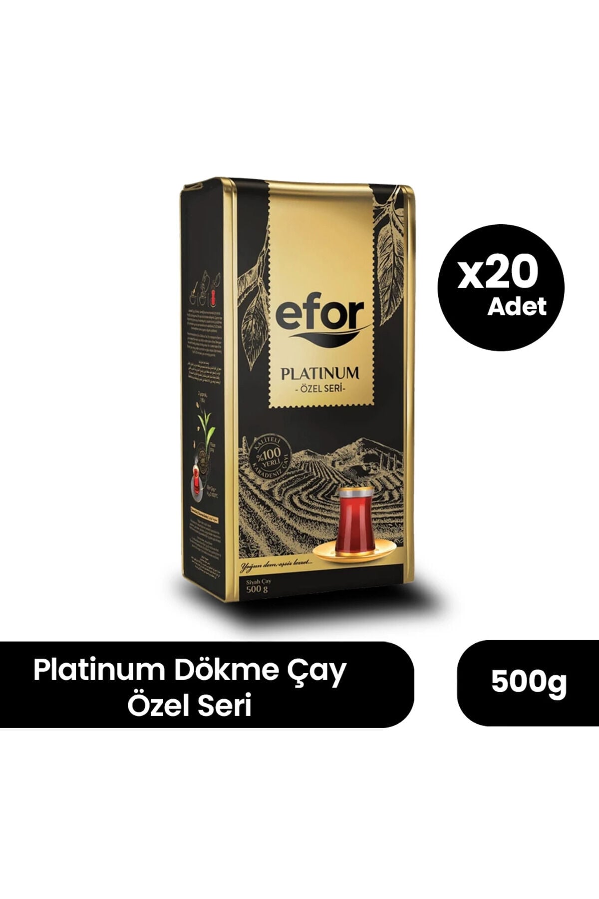 Efor Platinum Özel Seri Dökme Siyah Çay 500 g - 20'li Koli