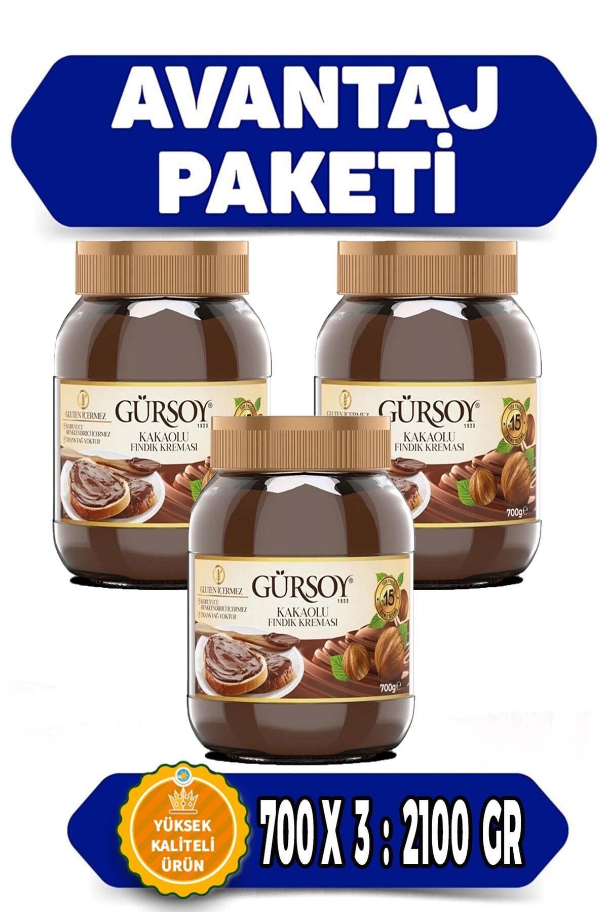 Renklendirici Ve Koruyucu Içermeyen Kakaolu Fındık Kreması Avantaj Paket 3 Lü