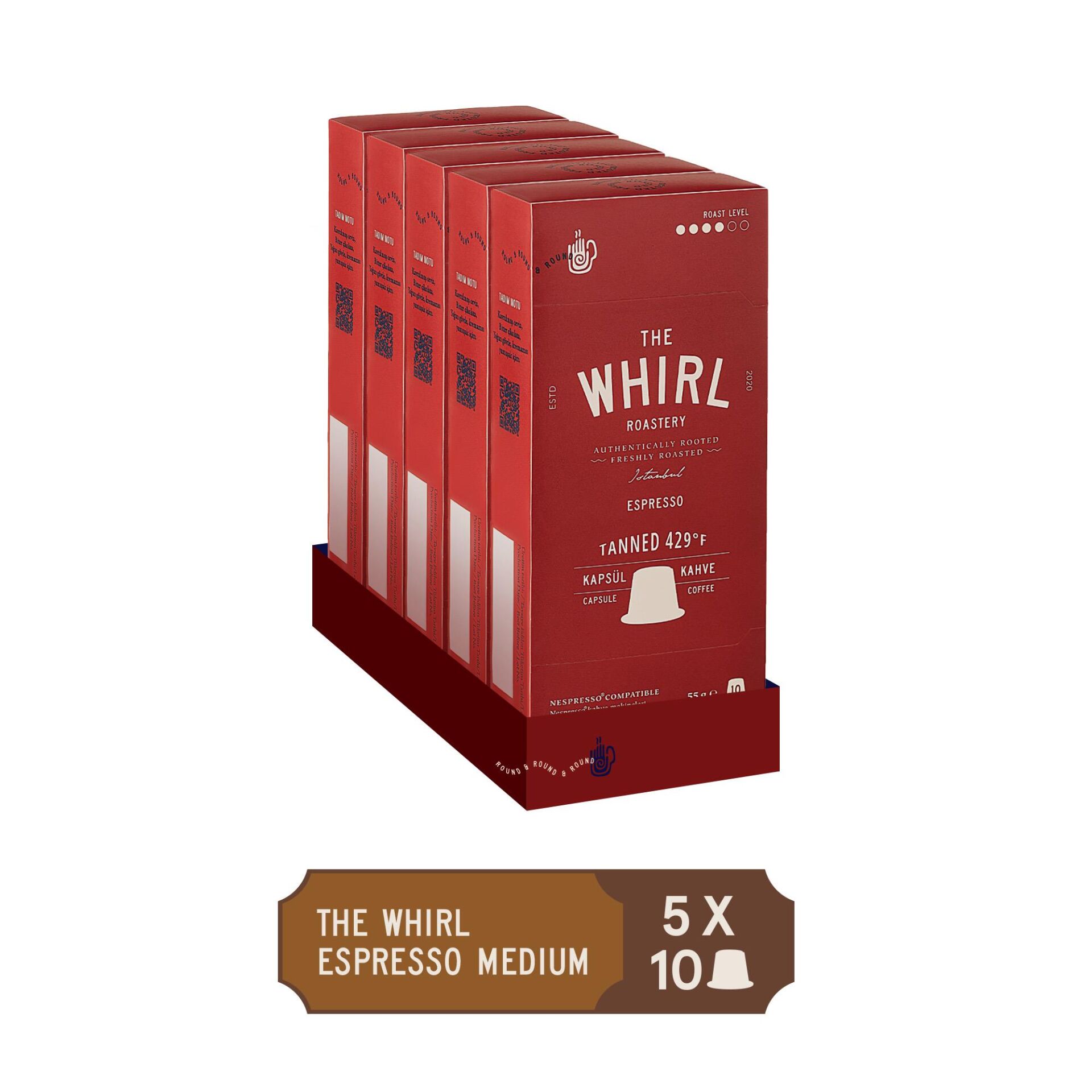 The Whirl Espresso Medium Kapsül Kahve 5'li Fırsat Paketi 50 Kapsül