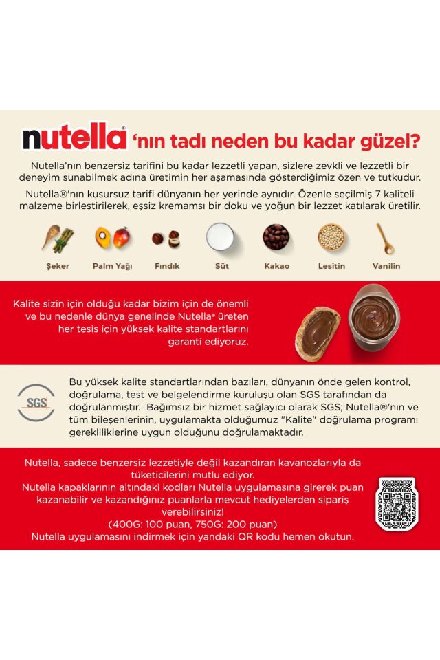 Kakaolu Fındık Krem Çikolata 400 G 8 Adet