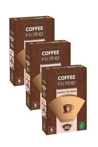 Coffeo Filters NO4 40 Adet Kahve Filtre Kağıdı x 3 Adet
