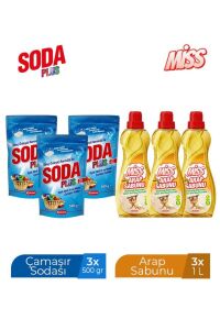 MİSS ARAP SABUNU 1000 ML X 3 ADET + SODA PLUS 500 ML X 3 ADET