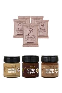 Mehmet Efendi Türk Kahvesi 100 gr x 5 Adet & Nutty More Fındık Ezmesi Tanışma Paketi 200 gr x 3 Adet