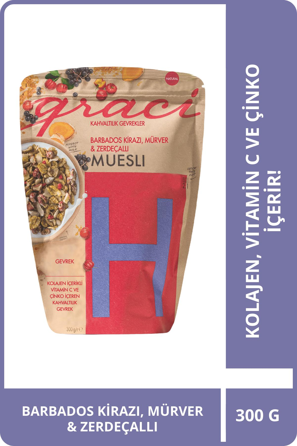 Graci Barbados Kirazı, Mürver & Zerdeçallı Kahvaltılık Gevrek 300 gr