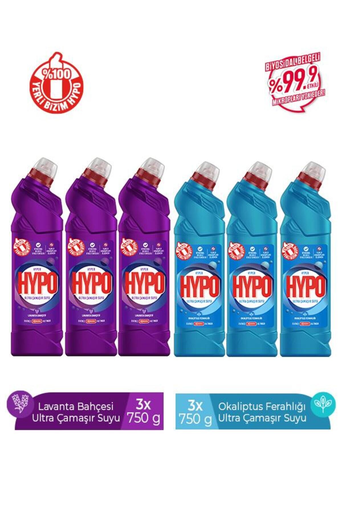 Ultra Çamaşır Suyu 3 Lavanta ve 3 Okaliptus 750 gr x 6 Adet