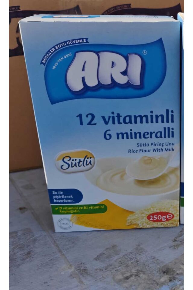 12 ADET PİRİNÇ UNU 250GR SÜTLÜ 12 VİTAMİNLİ 6 MİNERALLİ 12 ADET