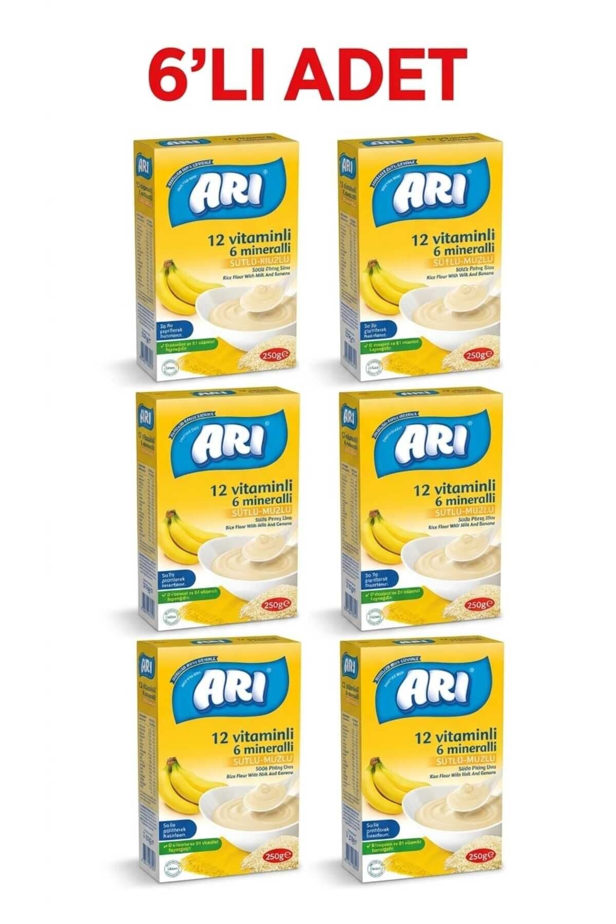 6LI SÜTLÜ MUZLU PİRİNÇ UNU 250GR 12 VİTAMİNLİ 6 MİNERALLİ 6LI SET