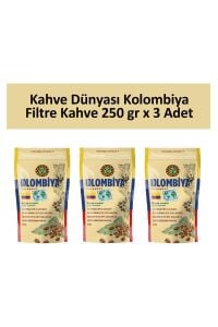 Kahve Dünyası Kolombiya Filtre Kahve 250 gr x 3 Adet