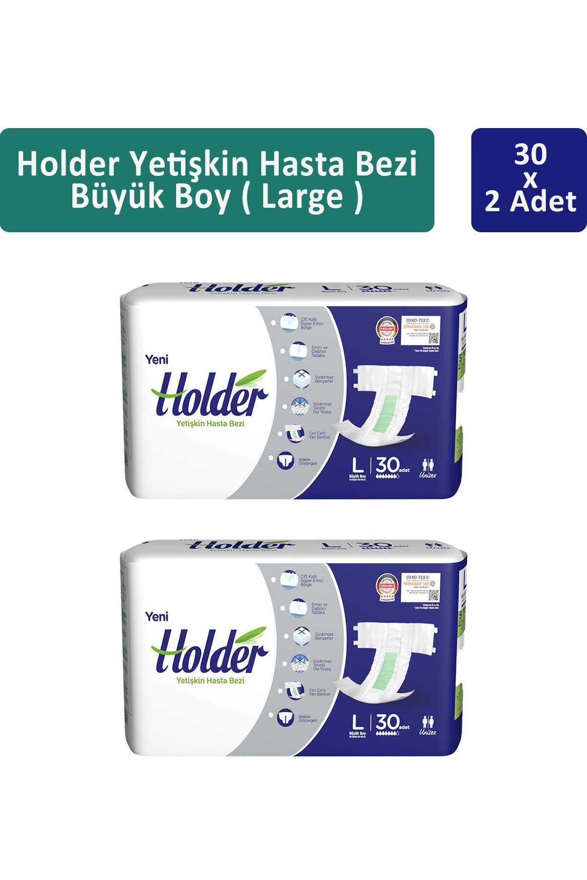 Holder Yetişkin Hasta Bezi Büyük Boy ( Large ) 30 x 2 Adet
