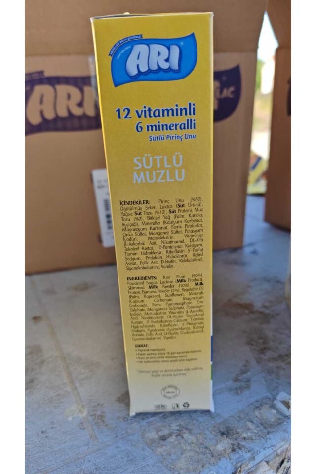 12 Lİ SÜTLÜ MUZLU PİRİNÇ UNU 250GR 12 VİTAMİNLİ 6 MİNERALLİ 12 ADET PİRİNÇ UNU
