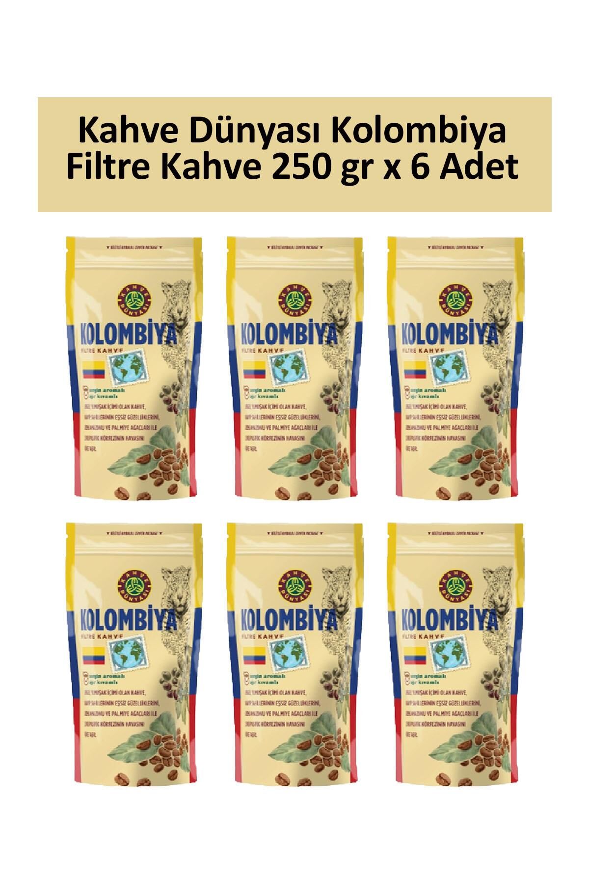 Kahve Dünyası Kolombiya Filtre Kahve 250 gr x 6 Adet