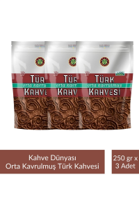 Kahve Dünyası Zıpper Türk Kahvesi Orta Kavrulmuş 250 gr x 3 Adet