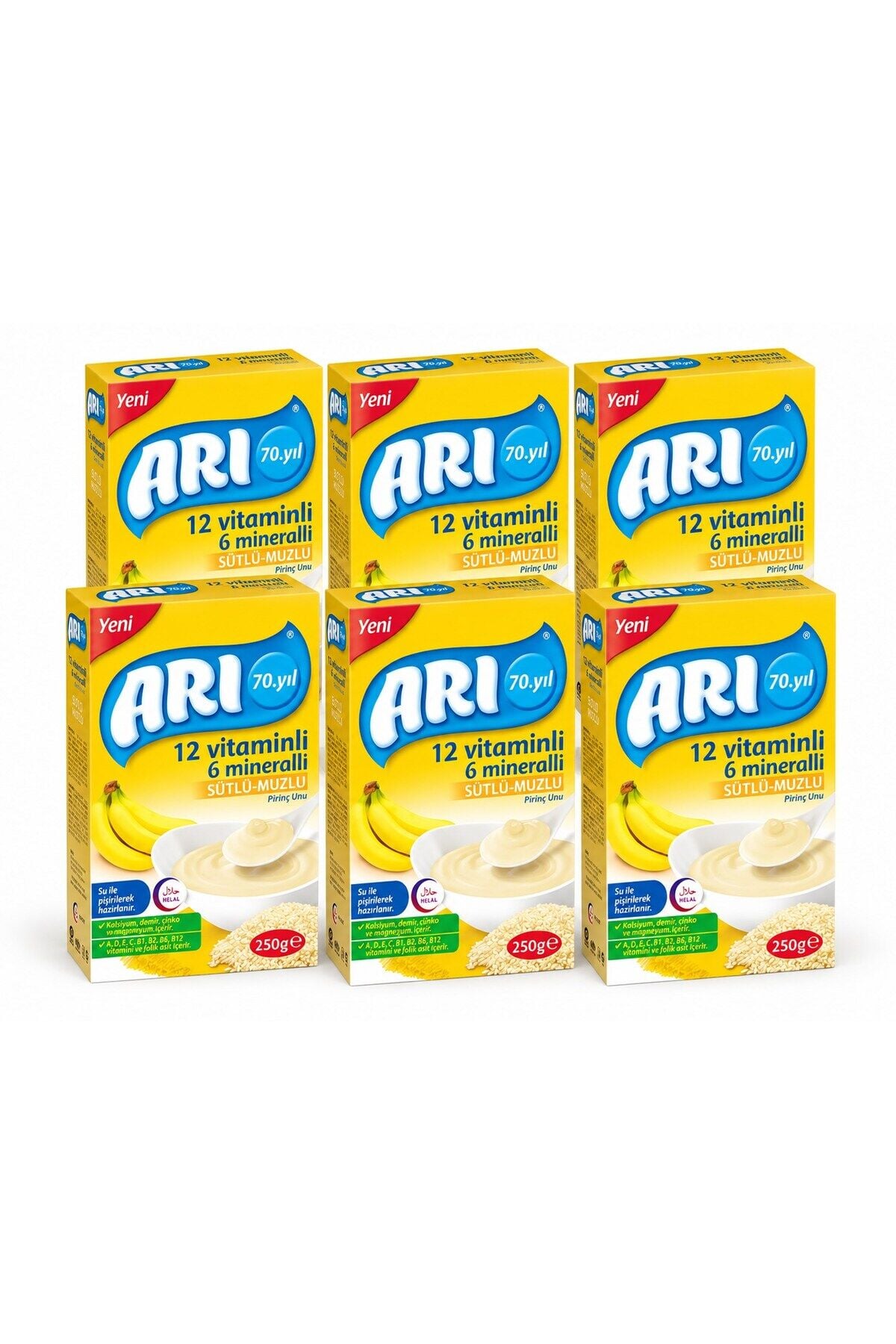 Pirinç Unu Sütlü Muzlu 250 gr 6 lı