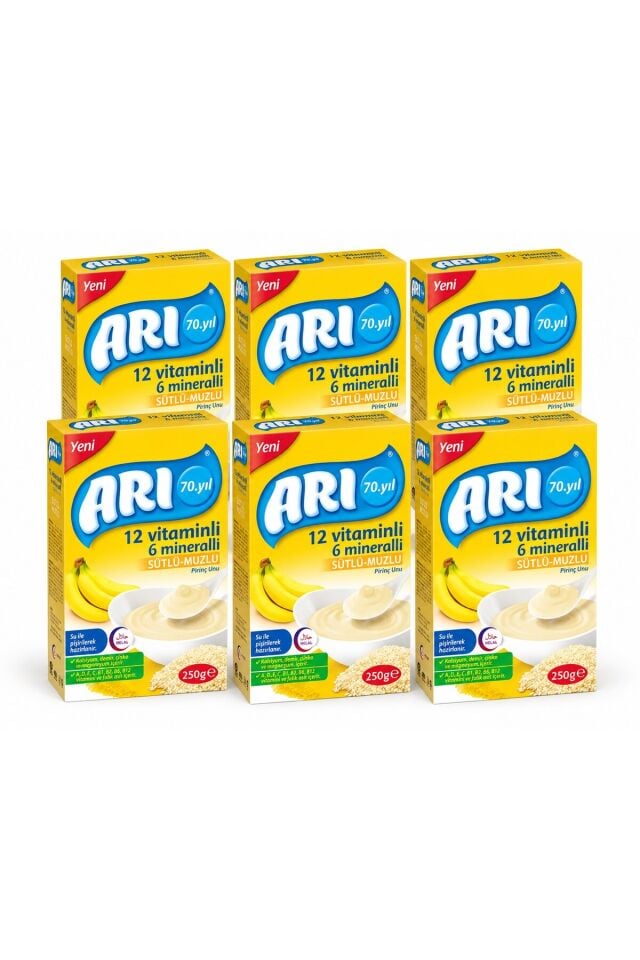Pirinç Unu Sütlü Muzlu 250 gr 6 lı