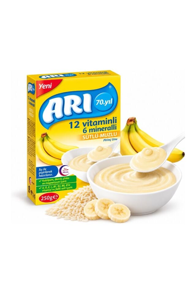 Pirinç Unu Sütlü Muzlu 250 gr 6 lı