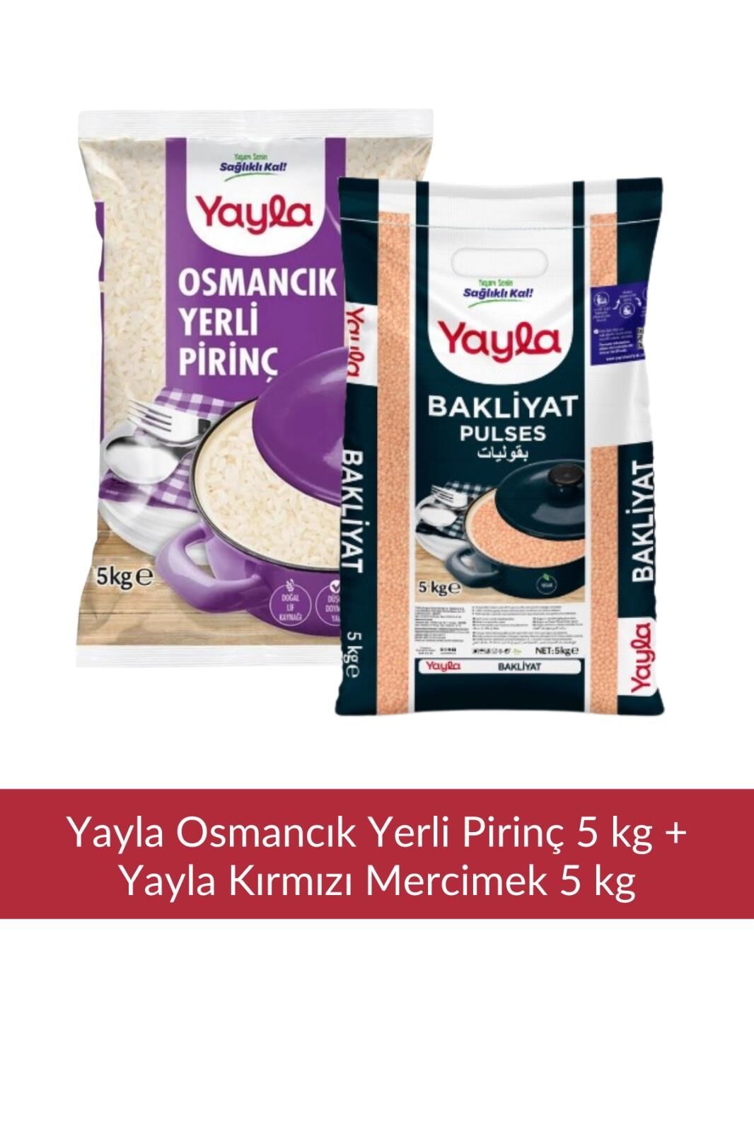 Yayla Osmancık Yerli Pirinç 5 kg + Yayla Kırmızı Mercimek 5 kg