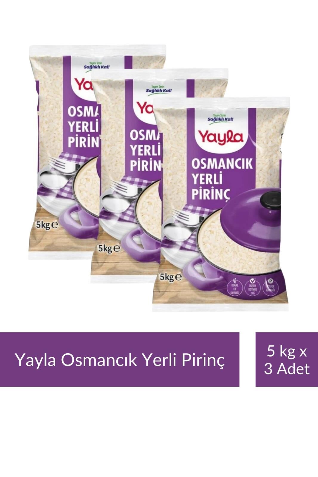 Yayla Osmancık Yerli Pirinç 5 kg x 3 Adet