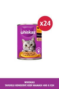 Whiskas Tavuklu Konserve Kedi Maması 400 gr x 24 Adet