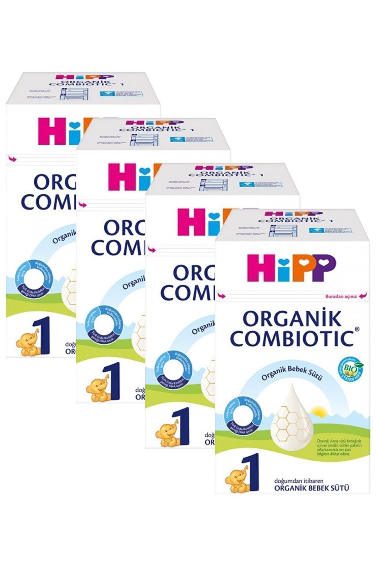 1 Organik Bebek Sütü Combiotic 600 gr X 4 Adet