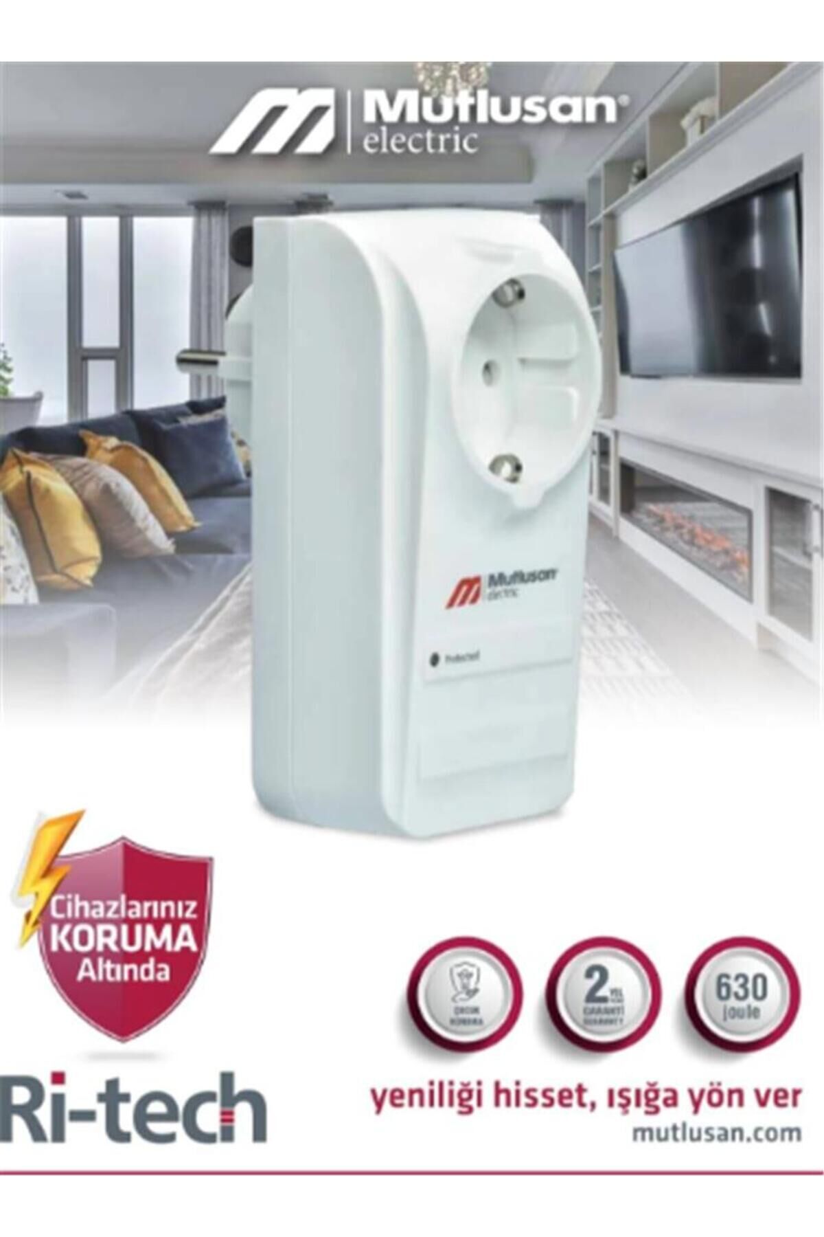 Mutlusan Tekli Şok Korumalı Priz Sıngle Surge Protectıon Socket 001 888 100004 00 00