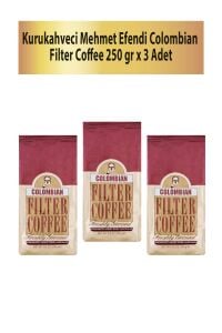 Mehmet Efendi Kurukahveci Colombian Filtre Kahve 250 gr x 3 Adet