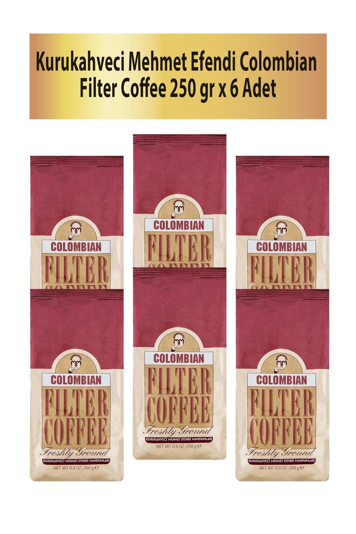 Mehmet Efendi Kurukahveci Colombian Filtre Kahve 250 gr x 6 Adet