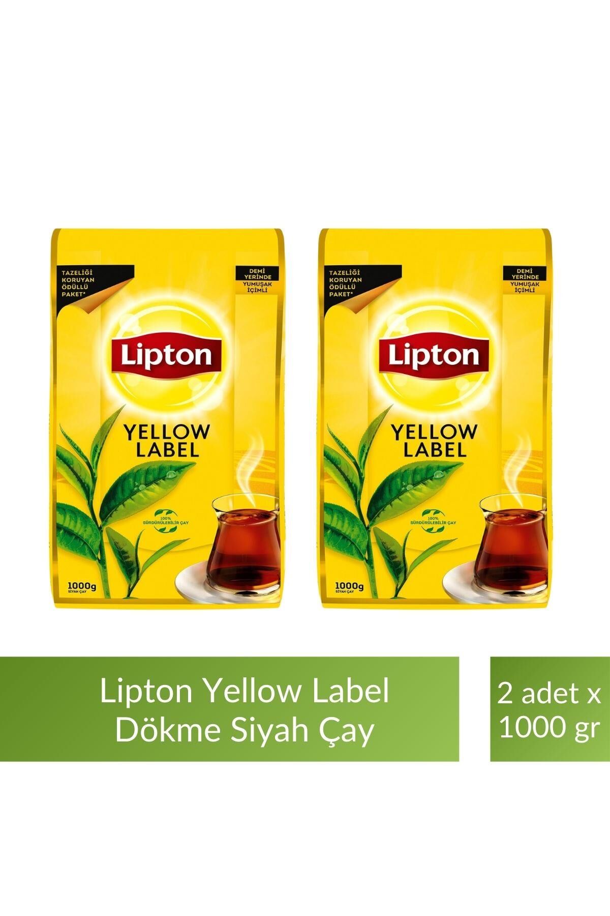 Lipton Yellow Label Dökme Siyah Çay 1000 gr x 2 Adet