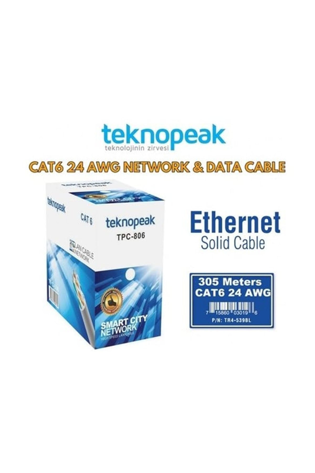 Tpc-806 305m Gri Cat6 Kablo